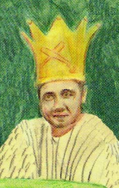 Drawing of Babe Ruth wearing a gold crown