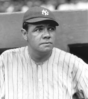 Picture Babe Ruth in Yankee uniform
