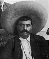 Emiliano Zapata wearing a sombrero.